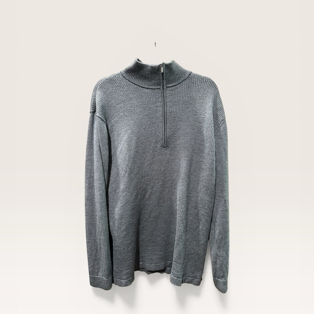 Patagonia Merino Wool Ribbed Half‑Zip Sweater Men’s XXL Gray